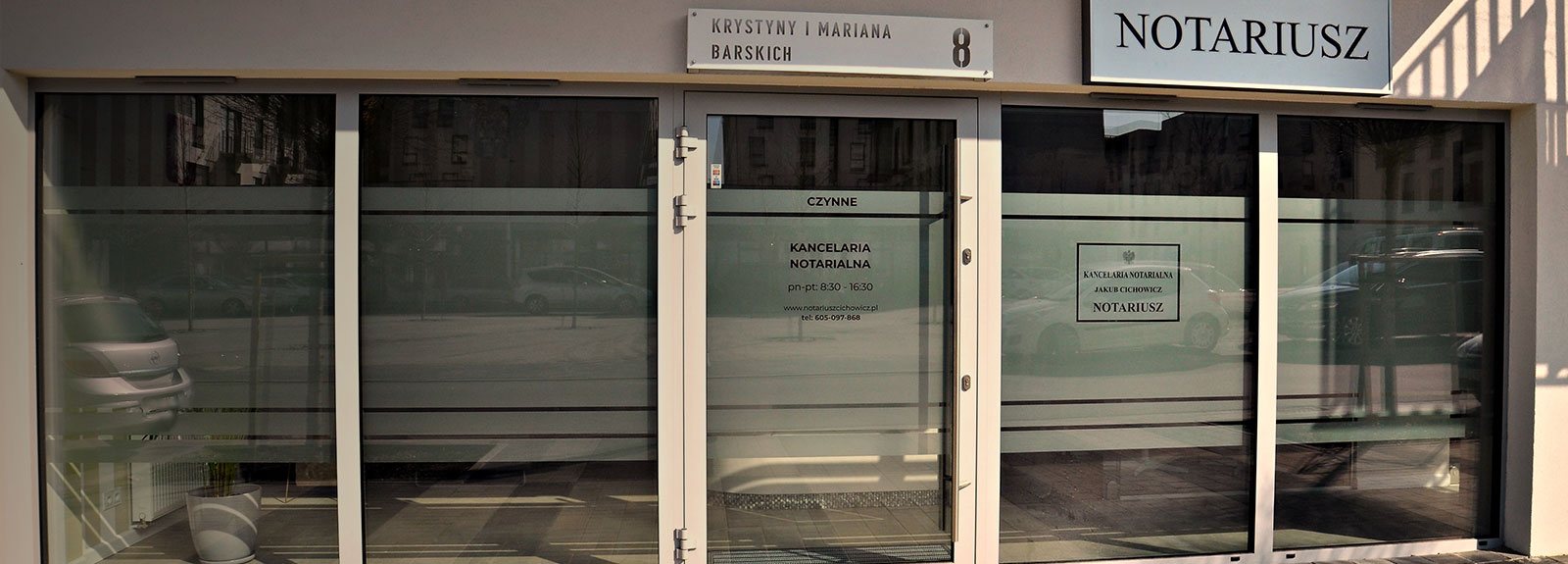Entrance to the Notary Office at ul. Krystyny i Mariana Barskich 8 in Wrocław